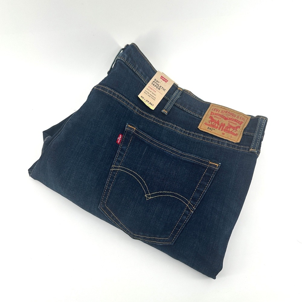Levi's 541‎ Athletic Taper Men 50x29 Dark Blue Solid Athletic Fit Modern NEW